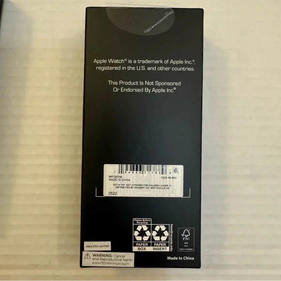 American Exchange Men's Watch Strap, Silver/Black 42-44mm - Picture 4 of 4